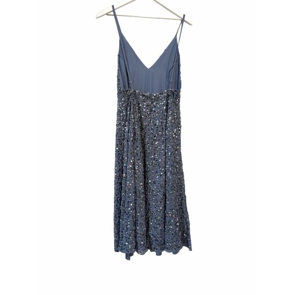 NWT ASOS Sequin Maxi Dress Blue Women’s Size 6 - Picture 9 of 11